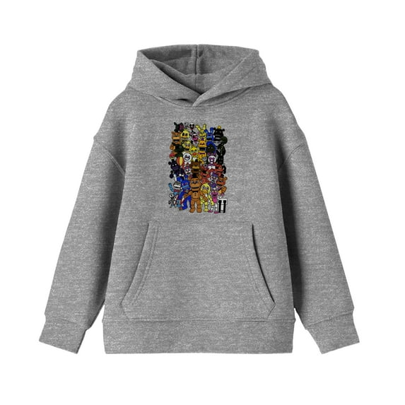 Five Nights at Freddy's Animatronic Characters Boy's Heather Grey Sweatshirt-S