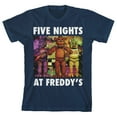 thumbnail image 1 of Five Nights at Freddy's Animatronic Characters Boy's Navy T-shirt-Small, 1 of 4