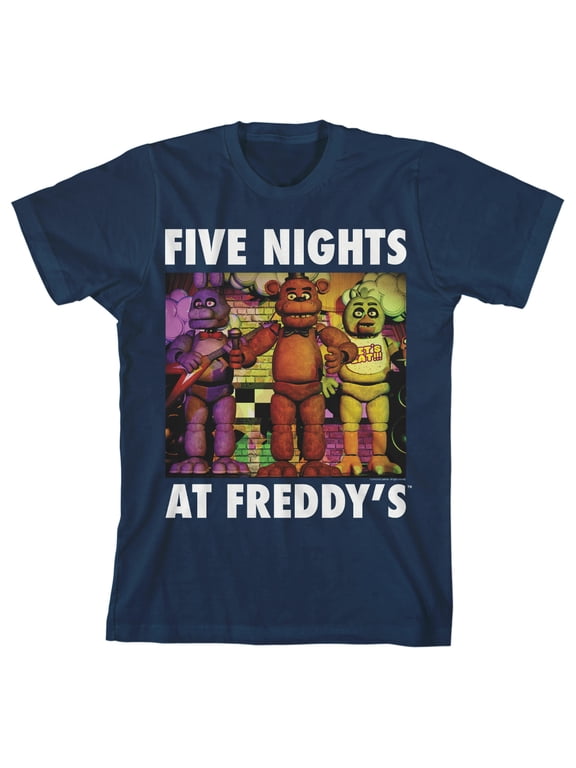 Animatronic Characters Boy's Navy T-shirt-Small