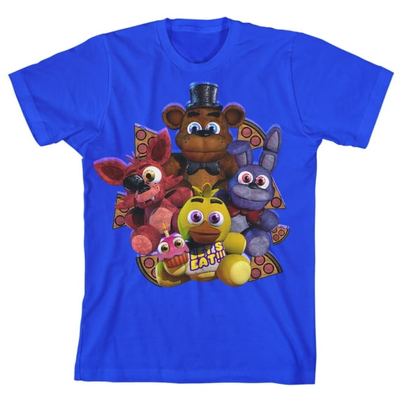 Five Nights at Freddy's Animatronic Plushies Boy's Royal Blue T-shirt-Large