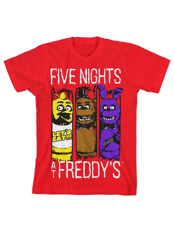 Animatronics Character Art Boy's Red T-shirt-XL