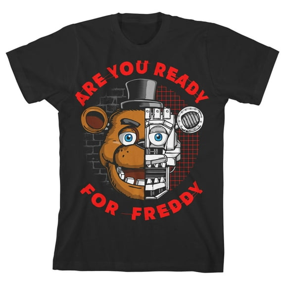 Five Nights at Freddy's Are You Ready for Freddy Boy's Black T-shirt-Large
