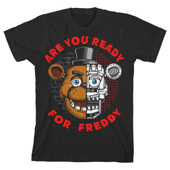 Five Nights at Freddy's Are You Ready for Freddy Boy's Black T-shirt-XL