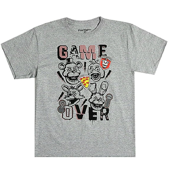 Five Nights at Freddy's Big Boys "Game Over" Gray T-Shirt (XL 18/20)