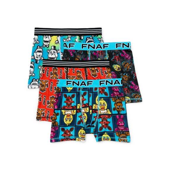 Five Nights at Freddy’s Boys’ Boxer Brief Underwear, 4-Pack, Sizes XS-XL