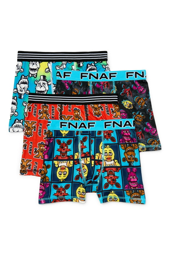 Five Nights at Freddy’s Boys’ Boxer Brief Underwear, 4-Pack, Sizes XS-XL