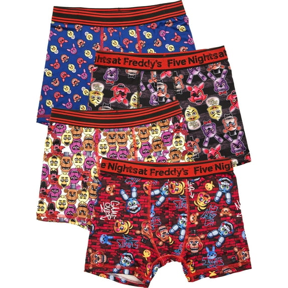 Five Nights at Freddy's Boys Boxer Brief Underwear, 4-Pack, Sizes XS-XL
