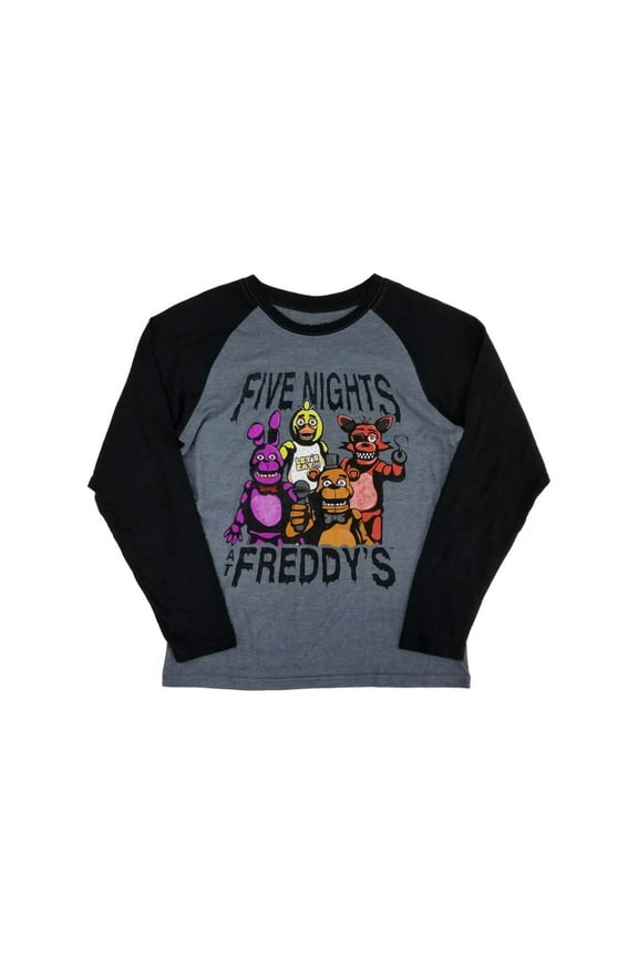 Boys Gray/Black Raglan Kid Tee Long Sleeve