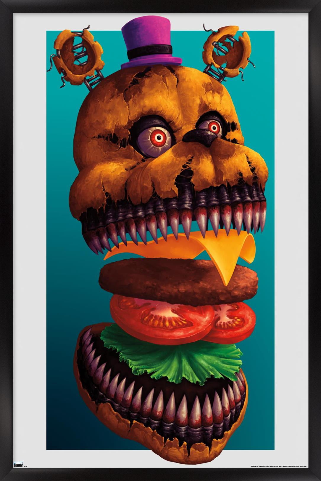 Five Nights at Freddy's - Burgers Wall Poster, 22.375" x 34" Framed