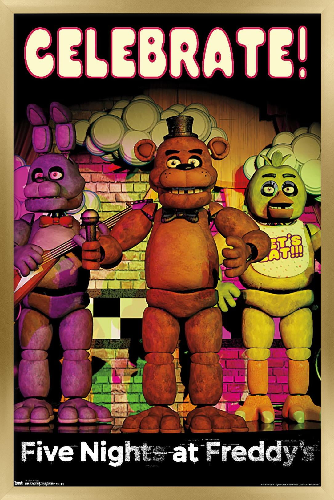 Five Nights at Freddy's - Celebrate Wall Poster, 14.725" x 22.375", Framed