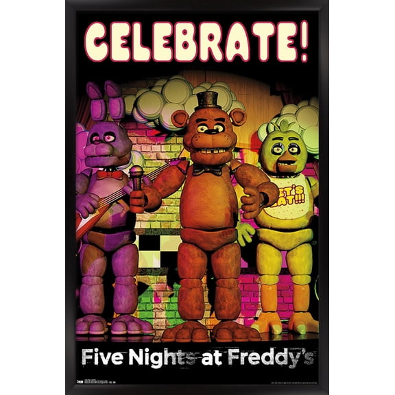 Five Nights at Freddy's - Celebrate Wall Poster, 14.725" x 22.375", Framed