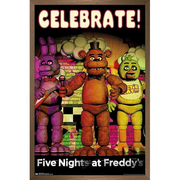 Five Nights at Freddy's - Celebrate Wall Poster, 14.725" x 22.375", Framed