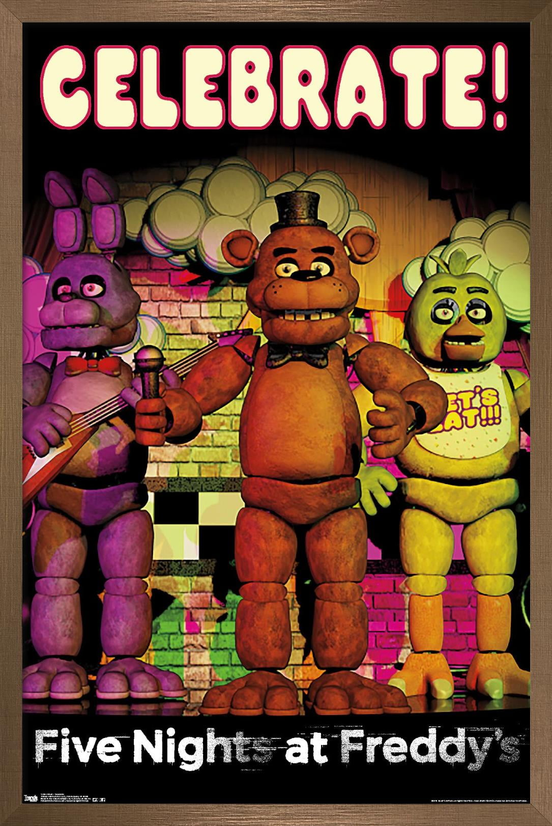 Five Nights at Freddy's - Celebrate Wall Poster, 22.375" x 34", Framed