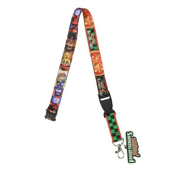 Five Nights at Freddy's Character Collage 22-inch Lanyard with Clear ID Sleeve and Rubber Charm