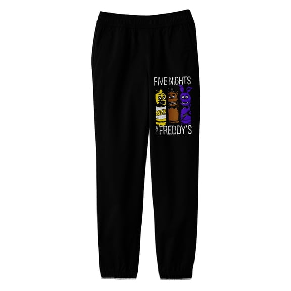 Five Nights at Freddy's Character Group Youth Black Drawstring Sweats-Small