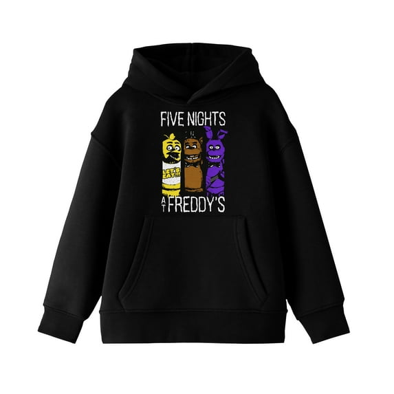 Five Nights at Freddy's Character Panels Boy's Black Sweatshirt-Medium