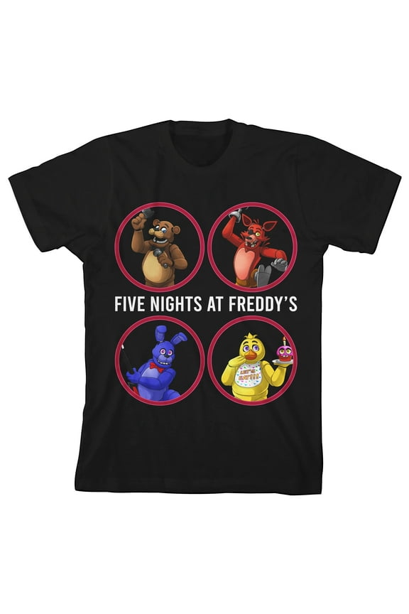 Characters in Circles Youth Boys Black Tee-XS