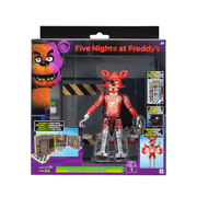 Five Nights at Freddys Classic Foxy with Office Set 5-Inch Jazwares Action Figure with Jumpscare Feature, Glowing Eyes & Diorama