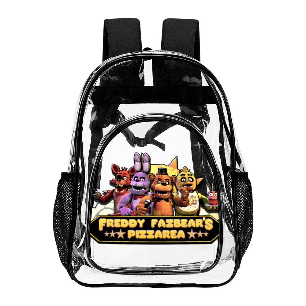 Five Nights at Freddy's Clear Backpack Heavy Duty Transparent Bag See Through Bookbag for School, Work, Sport, College, Travel