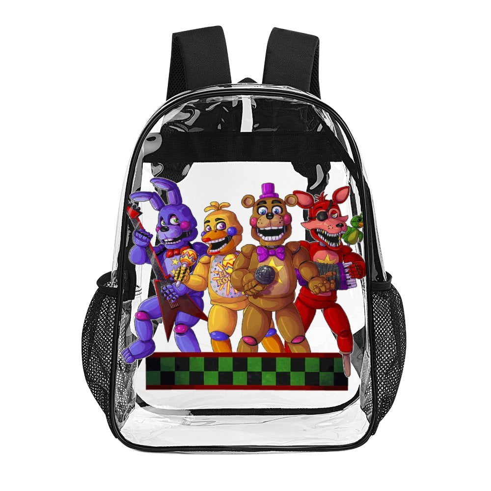 Five Nights at Freddy's Clear Backpack Heavy Duty Transparent Bag See Through Bookbag for School, Work, Sport, College, Travel