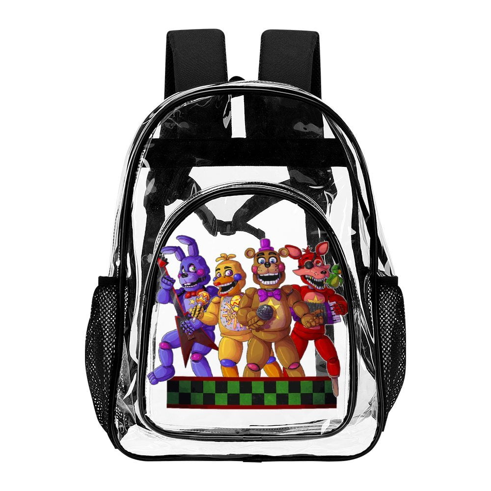 Five Nights at Freddy's Clear Backpack Heavy Duty Transparent Bag See Through Bookbag for School, Work, Sport, College, Travel