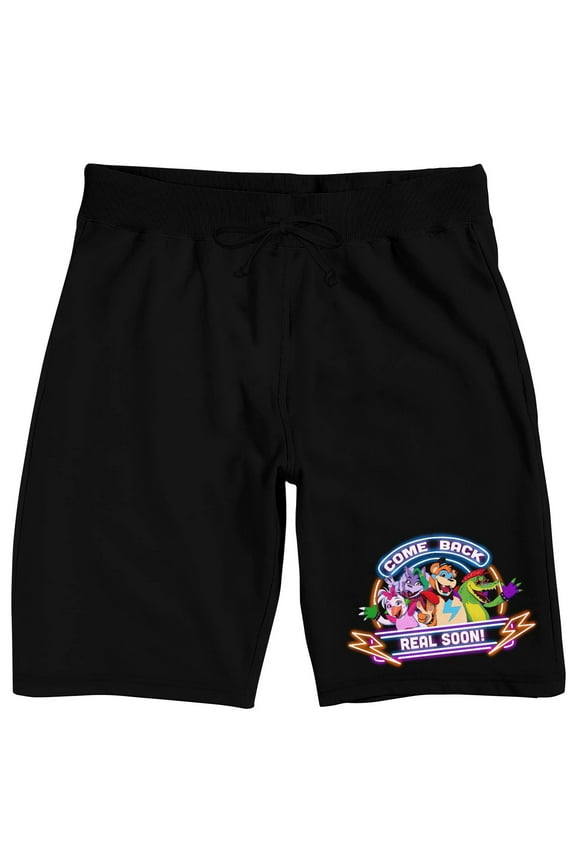 Come Back Real Soon Men's Black Sleep Pajama Shorts-Medium