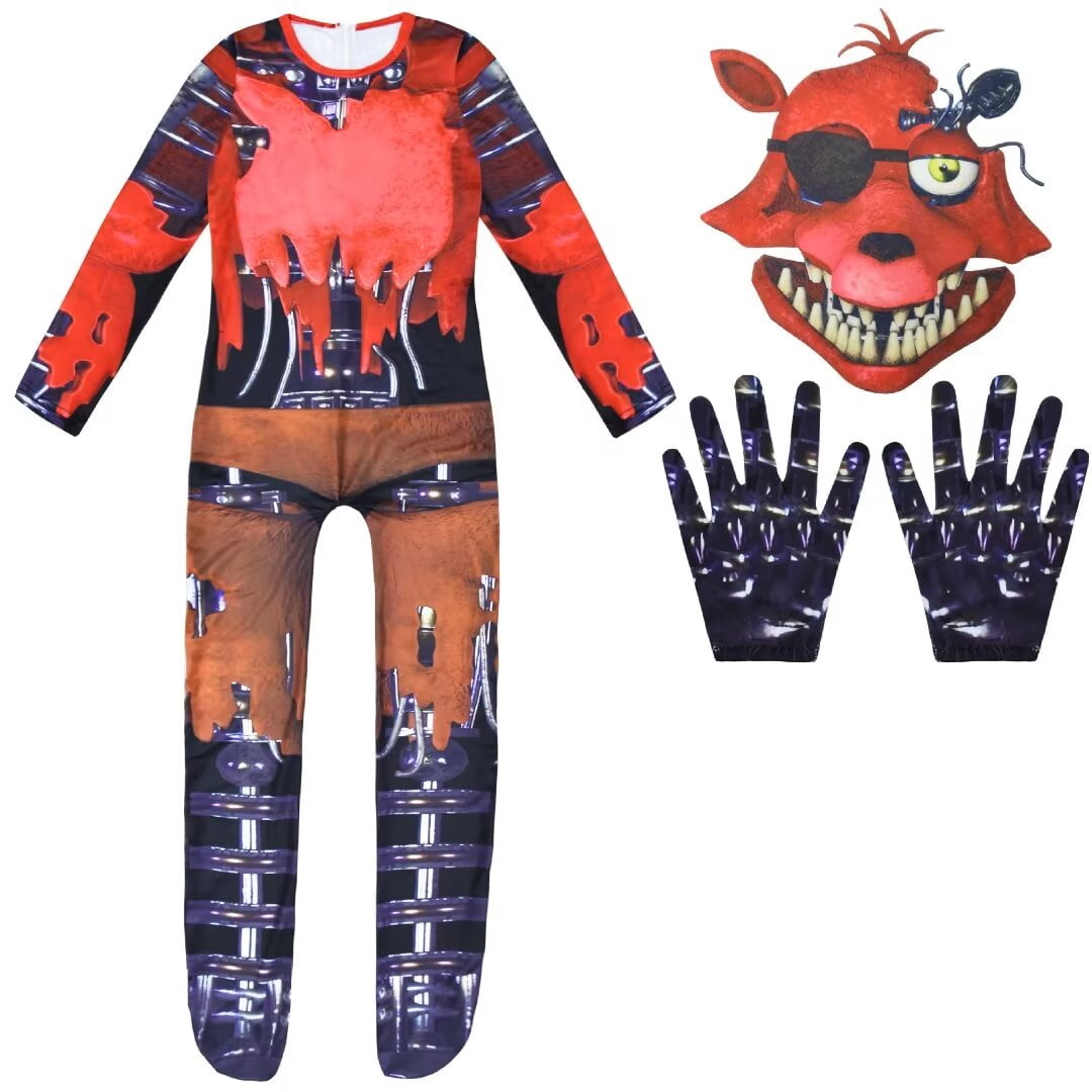 FiveNights at Freddy's Costume Boys Clown Fancy Dres Jumpsuit Mask