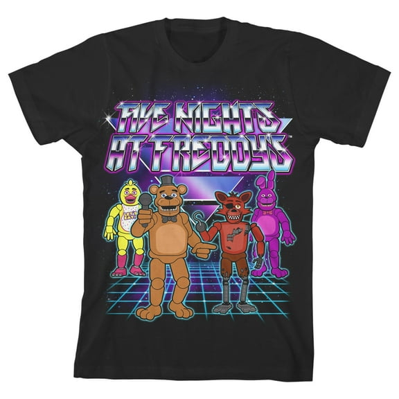 Five Nights at Freddy's Disco Dance Boy's Black T-shirt-XL