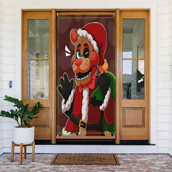 Five Nights at Freddy's Door Cover Decorations Door Banner Porch Sign Banner For Indoor Outdoor Wall Home Party Supplies 72.8 x 35.4 Inch