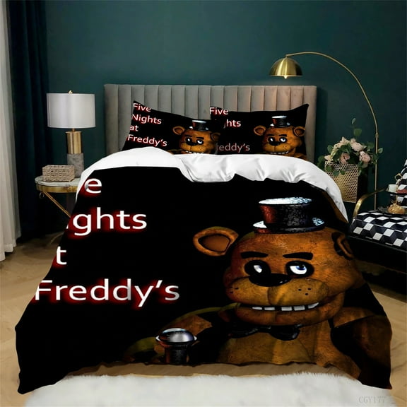 Five Nights at Freddy's Duvet Cover Set 3pcs Super Soft Bedding Set Bedroom Decor Light-Weight Quilt Cover for All Season