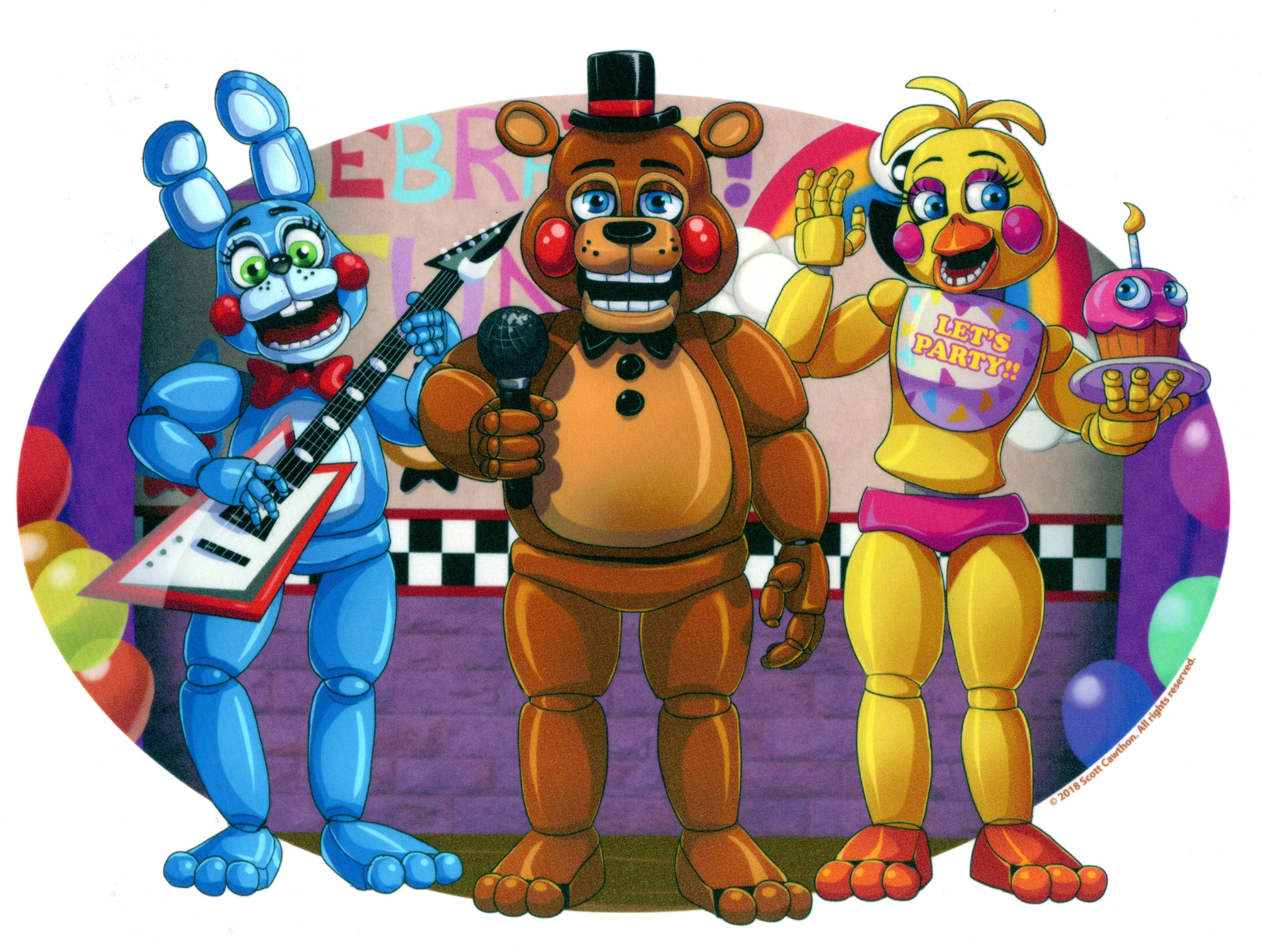 Five Nights at Freddy's Edible Icing Image Cake Cupcake or Cookie Topper, Size: 6
