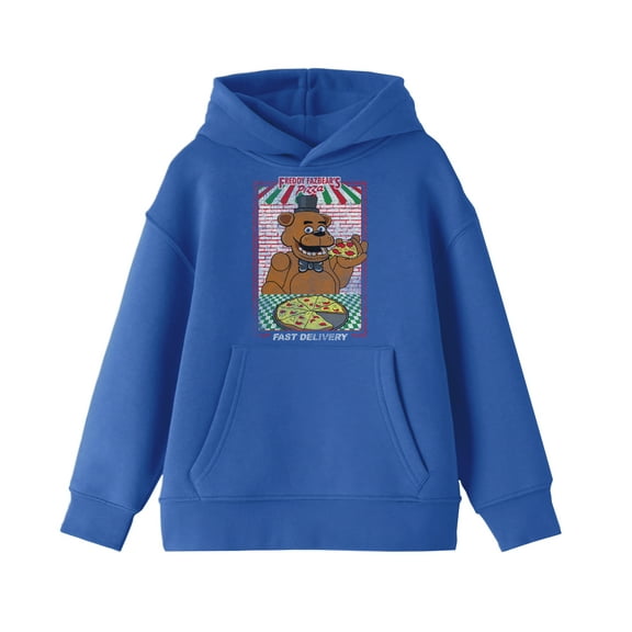 Five Nights at Freddy's Fazbear's Pizza Ad Boy's Royal Blue Sweatshirt-Medium