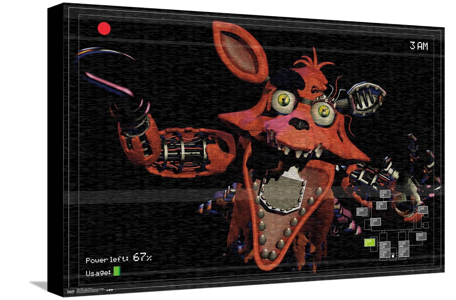 Five Nights at Freddy's - Foxy Camera Canvas Wall Poster, 14.725" x 22.375"