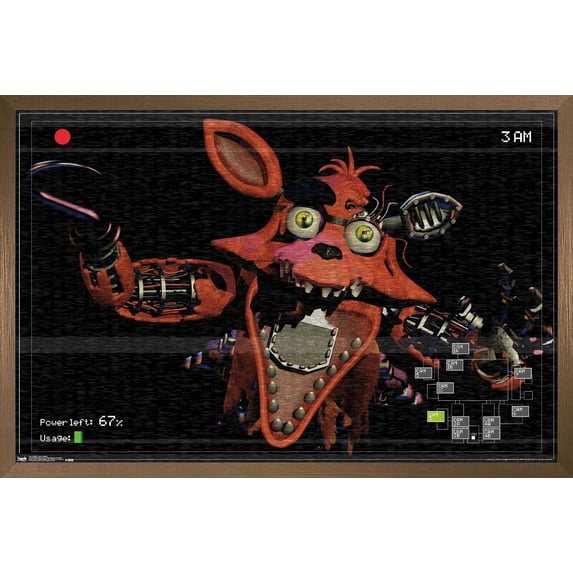 Five Nights at Freddy's - Foxy Camera Wall Poster, 22.375" x 34", Framed