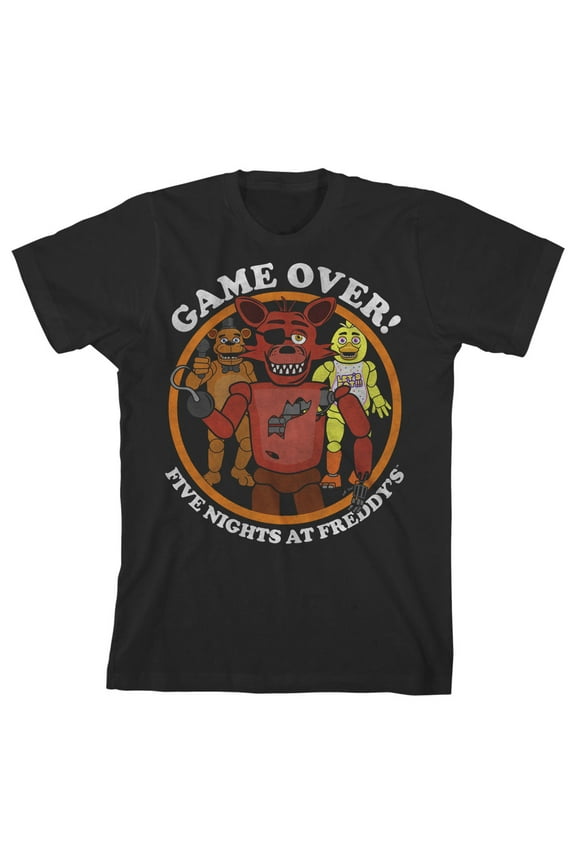 Foxy Game Over Boy's Black T-shirt-XS
