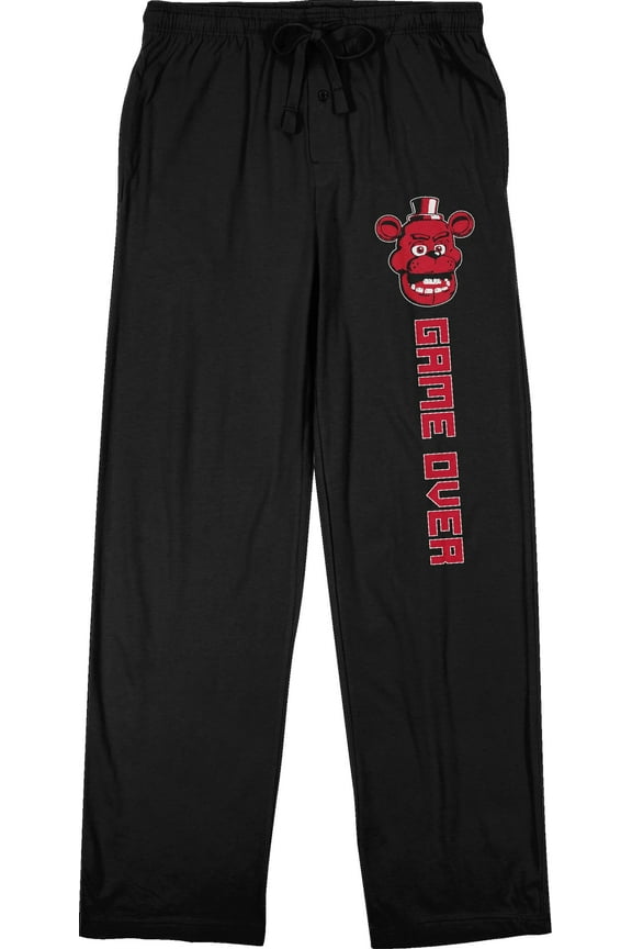 Freddy Fazbear Game Over Men's Black Sleep Pajama Pants-XL