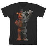 Five Nights at Freddys Freddy Fazbear Split Boys Black T-shirt-Medium