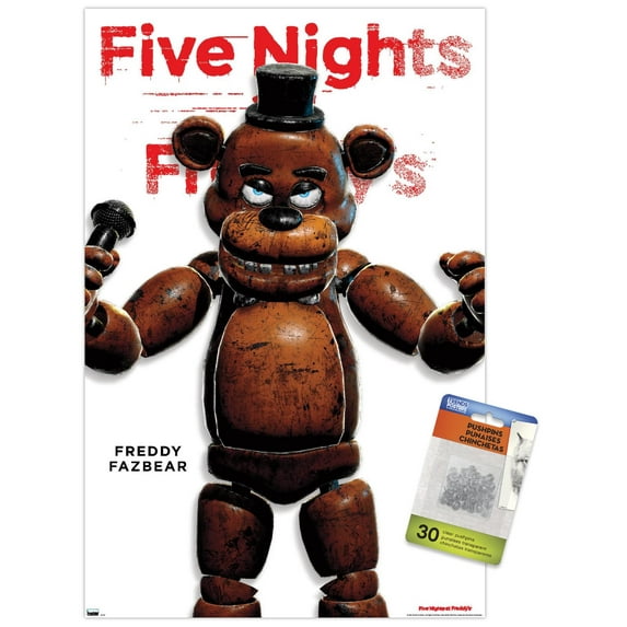 Five Nights at Freddy's - Freddy Feature Series Wall Poster with Push Pins, 14.725" x 22.375"