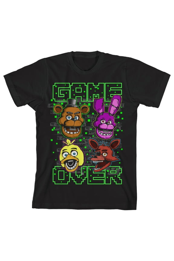 Game Over Boy's Black Short Sleeve Tee-Small