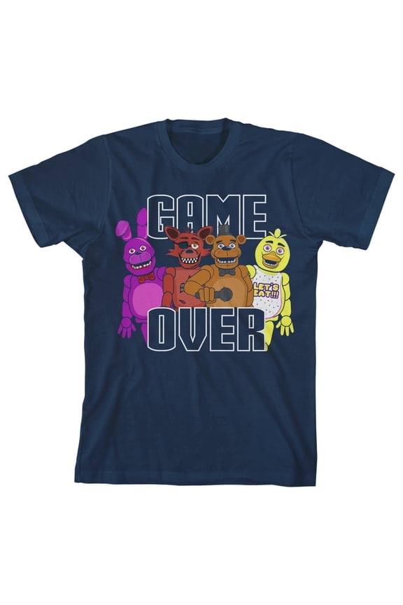 Game Over Main Characters Boy's Navy T-shirt-L