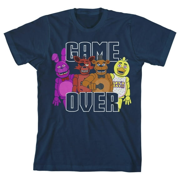 Five Nights at Freddy's Game Over Main Characters Boy's Navy T-shirt-M