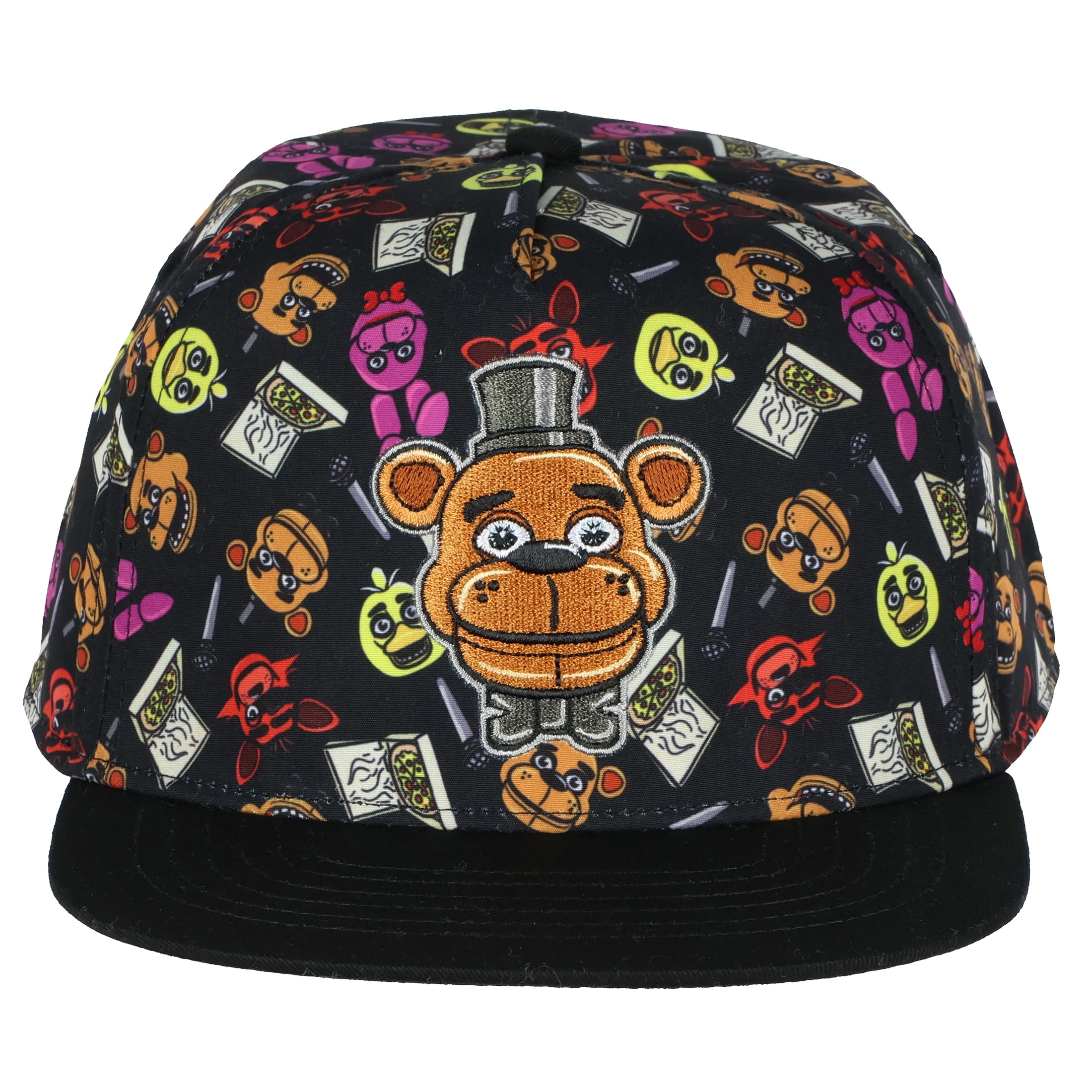 Five Nights at Freddy's Hat Youth AOP Freddy Chica Bonnie Foxy OSFM Adjustable Snapback Baseball Cap