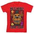 thumbnail image 1 of Five Nights at Freddy's He's Here! Game Over! Boy's Red T-shirt-XL, 1 of 4