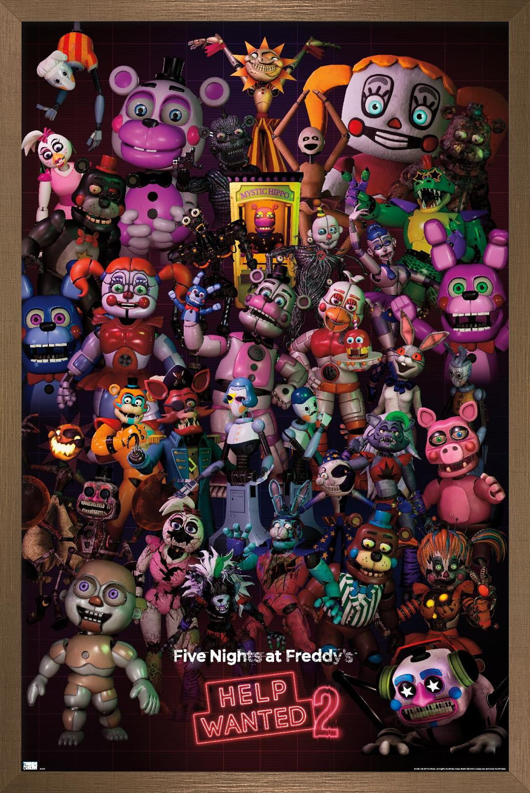 Five Nights at Freddy's: Help Wanted 2 - Group Wall Poster, 14.725" x 22.375" Framed