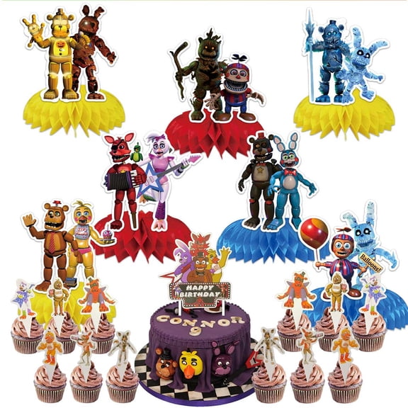 Five Nights at Freddy's Honeycomb Centerpieces Table Toppers Decorations for Birthday Party Decor Supplies