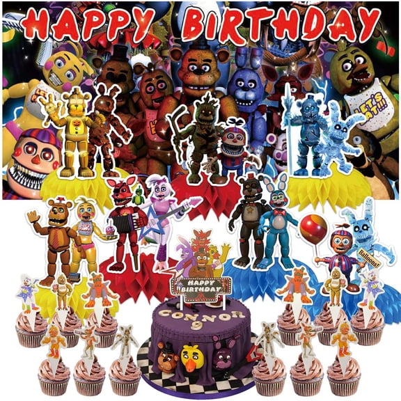 Five Nights at Freddy's Honeycomb Centerpieces Table Toppers Decorations for Birthday Party Decor Supplies