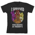 thumbnail image 1 of Five Nights at Freddy's I Survived Boy's Black T-shirt-M, 1 of 4