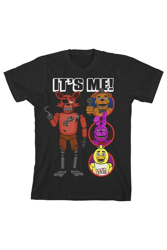 It's Me Foxy and Friends Boy's Black T-shirt-M