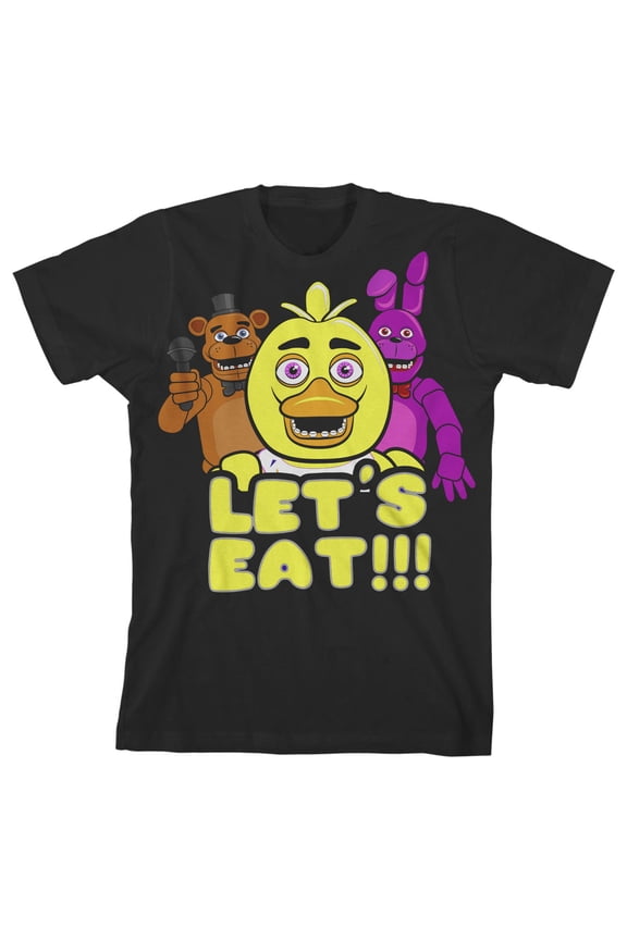 Let's Eat Boy's Black T-shirt-L