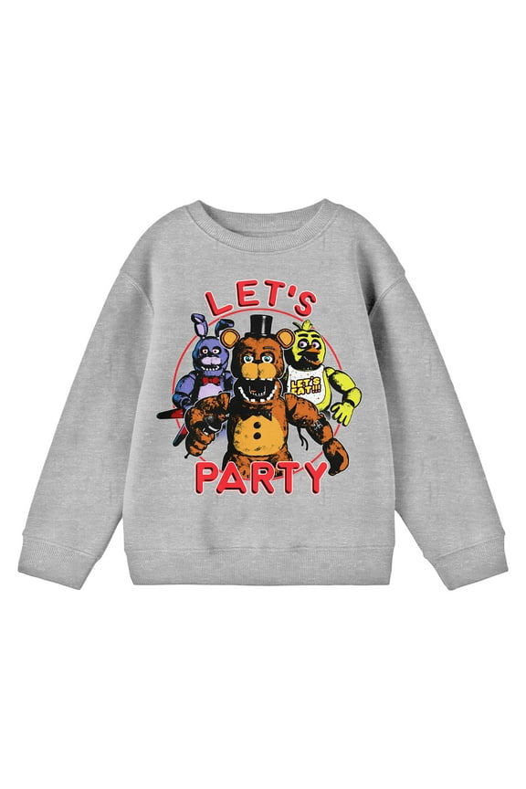 Let's Party Boy's Heather Grey Long Sleeve Shirt-M